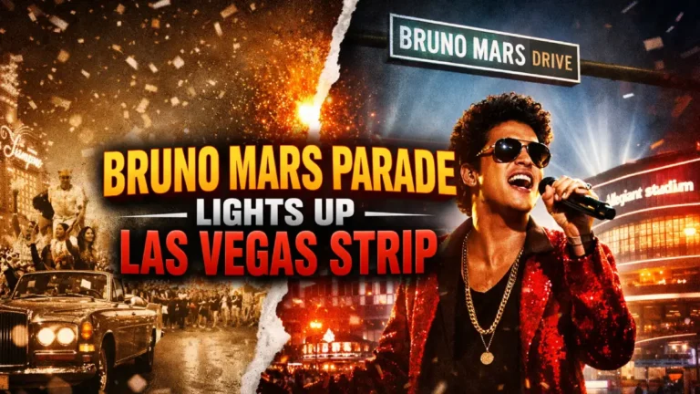 Bruno Mars Parade Lights Up Las Vegas Strip